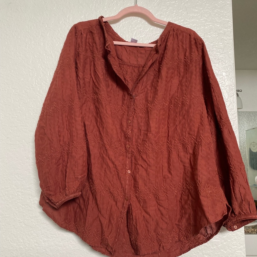 Burnt orange tunic blouse